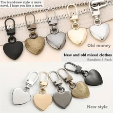 1/3/5/10pcs Heart-Shaped Metal Zipper Pulls, Tool-Free Installation, Removable Buckle Suitable For Bags, Coats, Shoes - Multiple Colors Available, Sewing And Knitting Supplies