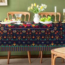 1 件万圣节墨西哥风格装饰桌布，防水防污，适合晚餐、野餐、派对、餐厅、咖啡馆、户外使用，多种尺寸可供选择 - 彩色 - 查看 6