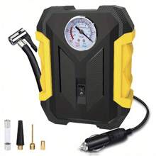 Carsun Air Compressor For Car Auto Pump Portable Tire Inflator - Black + Yellow - View 1