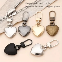 1/3/5/10pcs Heart-Shaped Metal Zipper Pulls, Tool-Free Installation, Removable Buckle Suitable For Bags, Coats, Shoes - Multiple Colors Available, Sewing And Knitting Supplies