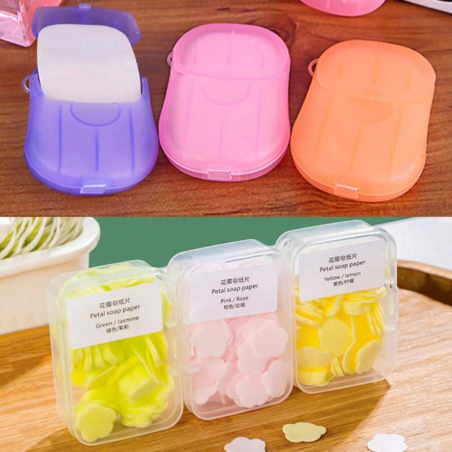 2 tờ xà phòng rửa tay dùng khi đi du lịch ngoài trời, xà phòng rửa tay cắm trại di động, xà phòng giấy rửa tay khi đi bộ đường dài dùng khi đi du lịch, tiệc nướng, tiệc tùng, trường học, cho bé gái, vệ sinh và tiện lợi - Nhiều màu - Xem 1