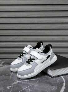1 Pair Kids Sneakers Low Top Casual Sports Shoes, Breathable Mesh Upper For Indoor/Outdoor Wear, Lightweight Non-Slip Comfortable Fashion School Style Unisex Children Shoes, Patchwork Color
