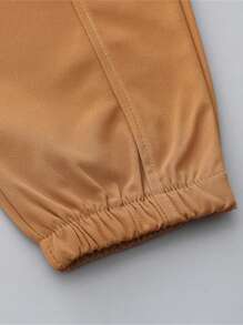 Baby Boy All-Over Teddy Bear Print Long Sleeve Casual Outfit Set - Apricot - View 6