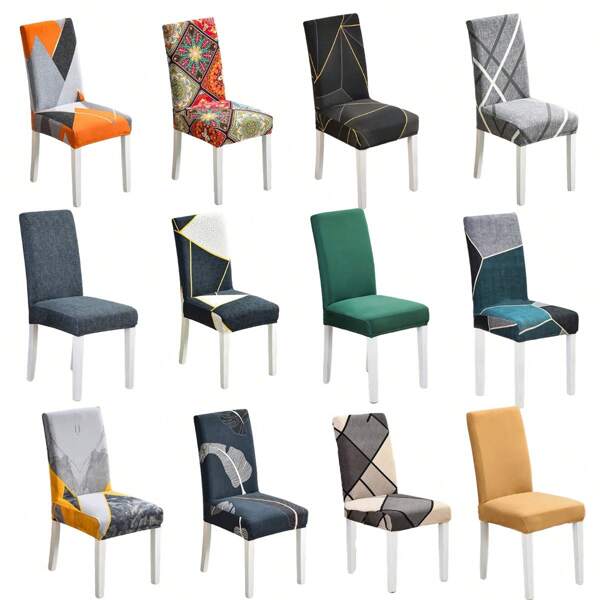 1pc/4pcs/6pcs Chair Covers, Dining Room Chair Slipcovers,  Stretch Chair Covers ,Anti-Dust Spandex Chair Protector Cover,Washable, Removable