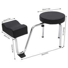 ZhdnBhnos LINSIE Portable Salon Spa Pedicure Stool Foot Rest Stool Chair Height Length Adjustable The Best Gift/Present For Family&Friends Happy Christmas - 黑色 - 查看 5