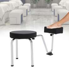 ZhdnBhnos LINSIE Portable Salon Spa Pedicure Stool Foot Rest Stool Chair Height Length Adjustable The Best Gift/Present For Family&Friends Happy Christmas - 黑色 - 查看 3