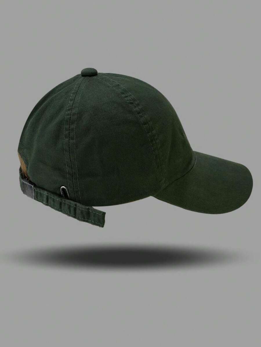 Men's Baseball Cap For Daily Wear, Summer Gift For Friend, Casual - Army Green - View 1