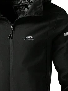 1pc Men's Outdoor Hiking Camping Windproof Waterproof Durable Warm Plus Size Sports Jacket, Autumn/Winter