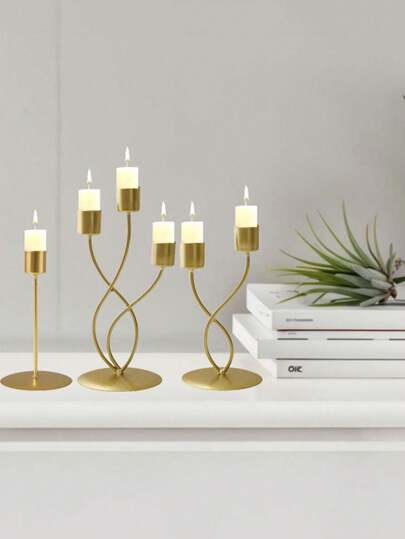 3 pezzi/2 pezzi/1 pezzo Portacandele in metallo nero retrò, decorazione da tavolo romantica, regali per riscaldamento della casa, Natale, San Valentino, compleanno, anniversario (candele non incluse) Decorazioni per la casa, decorazioni natalizie, decorazioni per la stanza, regali di Natale