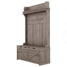 Hall Tree With Storage Bench, Entryway Bench With Drawer And 5 Hooks, Coat Rack With Display Shelf For Hallway Entryways Back To School Dormitory Storage - Brown - View 11