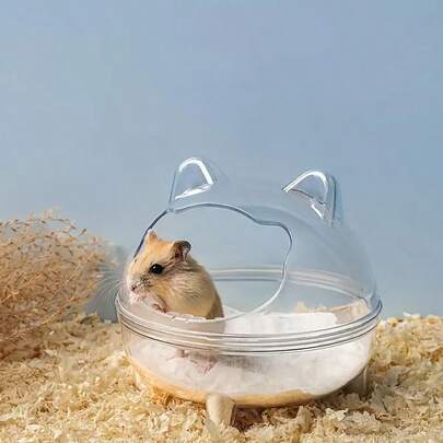 1pc仓鼠沙浴仓鼠浴室，宠物仓鼠浴室浴沙室小动物厕所大空间透明淋浴室仓鼠沙浴容器笼子配件