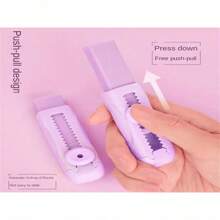 1pc, A Highly Attractive Macaron Color Push-Pull Eraser Art Examination Writing Drawing Eraser Stationery Back To School - Multicolor - View 2