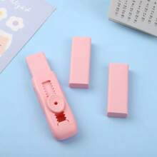 1pc, A Highly Attractive Macaron Color Push-Pull Eraser Art Examination Writing Drawing Eraser Stationery Back To School - Multicolor - View 22