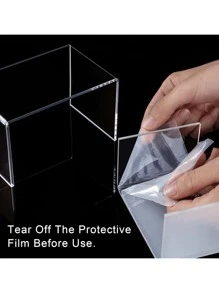 1/2 Set Acrylic Tiered Display Stand, Rectangular Acrylic Cupcake, Cosmetics, Arts And Crafts, Jewelry Organizer Rack For Home, Office, Retail Store Countertop Decoration Jewelry Box, Jewellery Box, Jewelry Organiser For Women And Girls, Jewelry Holder, Ideal For Halloween Earrings, Necklace, Rings, And Wedding Accessories;Also Suitable For Home Decor And Bridesmaid Gift Sun Travel Cool Back To School, Room Decor - Transparent/Black - View 7