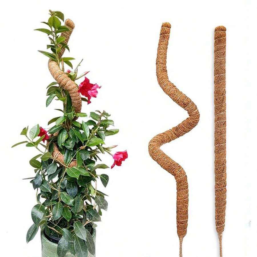 2 cây/gói Cọc rêu uốn cong cho cây: Lõi nhôm chắc chắn, bó liền mạch bằng dây đay, thích hợp cho cây trồng trong chậu trong nhà và ngoài trời