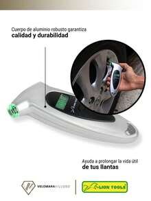 Calibrador De Presión Digital Aire Para Llantas Medidor Luz Led Accesorios Automotriz Herramienta Manual - Gris - Ver 4