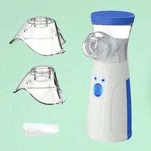 Nebulizador Inhalador Portátil Niños Adultos Recargable Ultrasónico Silencioso con bateria - Azul - Ver 5