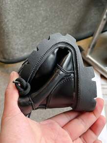 1 Đôi Giày Bốt Thời Trang Thường Ngày Đế Mềm Chống Trượt Cho Trẻ Em, Thích Hợp Cho Mùa Xuân Và Mùa Thu - màu đen - Xem 4