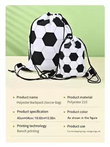 Drawstring Bag Football Print Drawstring Bag Storage Backpack