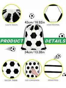Drawstring Bag Football Print Drawstring Bag Storage Backpack