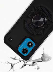 FUNDA USO RUDO CLIP O CON ANILLO PARA MOTO G04 MOTO G24 - Blanco y Negro - Ver 5