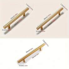 10 PCS Gold Cabinet Drawer Pulls - Kitchen Cabinet Handles, Brushed Nickel Finish, Stainless Steel Drawer Knobs, Suitable For Drawers - Multicolor - View 6