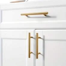 10 PCS Gold Cabinet Drawer Pulls - Kitchen Cabinet Handles, Brushed Nickel Finish, Stainless Steel Drawer Knobs, Suitable For Drawers - Multicolor - View 7