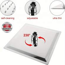 Square Shower Head 8 Inches Adjustable Angle Rain Shower Large Shower Head For Bathing Bathroom Decor Summer - Silver - View 6