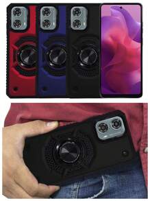 FUNDA USO RUDO CLIP O CON ANILLO PARA MOTO G04 MOTO G24 - Blanco y Negro - Ver 8