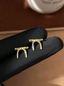 1 Cặp khuyên tai kẹp bướm mini thanh lịch dành cho nữ, không cần xỏ khuyên - Vàng - Xem 3