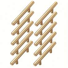 10 PCS Gold Cabinet Drawer Pulls - Kitchen Cabinet Handles, Brushed Nickel Finish, Stainless Steel Drawer Knobs, Suitable For Drawers - Multicolor - View 2