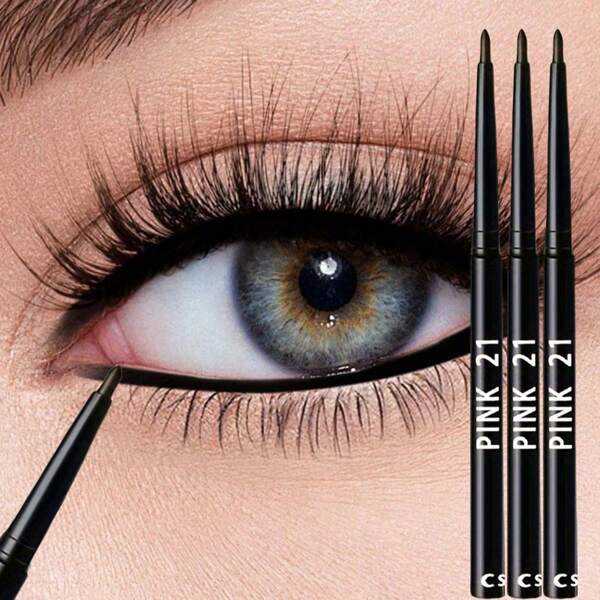 3PCS Halloween And Christmas Makeup  Long-Lasting Black Eyeliner Pencils -Waterproof, Sweatproofand Smudge-Proof With Easy Twist Application For Flawless Eye Makeup
