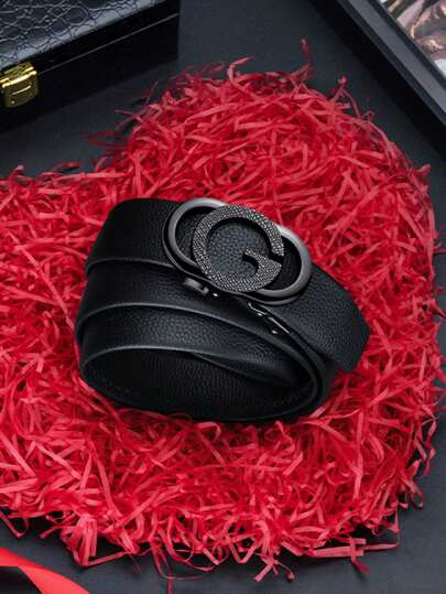 Stylish G-Letter Zinc Alloy Buckle Belt-Versatile Business Fashion Accessory With Classic Buckle, Soft Touch, Construction-Perfect For Formal Or Casual Occasions, Length Can Be Tailored Valentine's Day