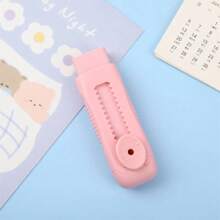 1pc, A Highly Attractive Macaron Color Push-Pull Eraser Art Examination Writing Drawing Eraser Stationery Back To School - Multicolor - View 16