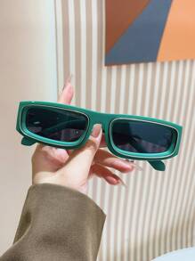 1 副男士复古方形框架时尚眼镜，时尚眼镜，适合街头风格海滩配饰眼镜