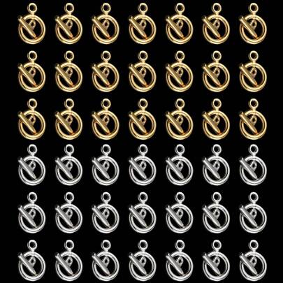 20/60pcs Golden/Silver Plastic OT Clasp Round Buckle, Suitable For Bracelet, Necklace Endings, Connectors, DIY Jewelry Making Components