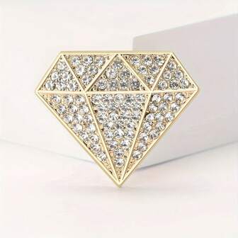 1pc Elegant Diamond Shaped Brooch - Luxurious Alloy, Simple Yet Refined Accessory For Daily Wear Halloween Dress Accessories Pin For Clothes Bag Charm Backpack For School Office Accessories Shirts Jacket Jewelry Christmas Clothes Pin Funny Cute Teacher Gifts