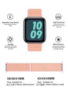 Dây đeo đồng hồ thể thao bằng nylon phát sáng, màu cam, có thể điều chỉnh, thoáng khí, kích thước 38/40/41/42/44/45/46/49mm, phù hợp cho cả nam và nữ, tương thích với các dòng Ultra 11/10/9/8/7/6/5/4/3/2/1/SE, thích hợp làm quà tặng cho học sinh nhân dịp tựu trường. - Màu Hồng  San hô - Xem 3