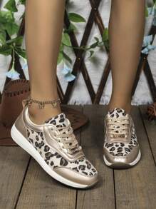 Fall/Winter Women's Fashionable Versatile Lace-Up Casual Sneakers - Multicolor - View 2