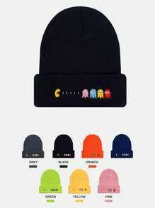 1pc Solid Color Fashionable & Versatile Knitted Beanie Hat, Warm Winter Ski Hat With Pompom, Suitable For Leisure & Outdoor Halloween - A - View 7