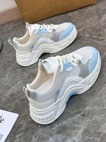 适合日常穿着的女士休闲百搭舒适运动鞋 - 米藍 - 查看 2