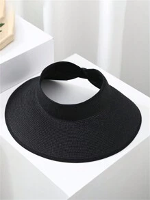 1/2 件夏季女士宽边遮阳帽，透气草帽，适合海滩，颜色随机 - 空頂 - 查看 9