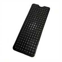 EXTRA LARGE NON-SLIP BATH MAT BATHTUB BATHROOM SHOWER MAT RUBBER STRONG SUCTION - Black - View 1