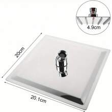 Square Shower Head 8 Inches Adjustable Angle Rain Shower Large Shower Head For Bathing Bathroom Decor Summer - Silver - View 3