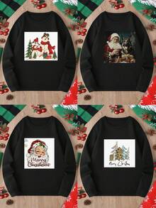 Customized Women's Crew Neck Sweatshirt For Christmas, Upload Your Photo/Selfie/Group Photo/Landscape/Pet Photo/Logo Photo For Personalization - Black - View 2
