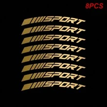 8 miếng/bộ Miếng dán vành bánh xe ô tô phản quang thể thao bằng nhựa vinyl có sọc đánh dấu gạch ngang Miếng dán vành bánh xe đua - Một cỡ - Xem 13