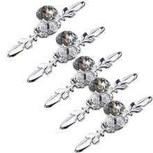 5 Pieces Set Of Elegant Gold Rhinestone Crystal Glass Handles With Tray - Polished Finish, Highly Attractive Multifunctional Kitchen, Bathroom And Office Decorative Glass Handles, Crystal Handles For Drawers And Cabinets - Multicolor - View 17