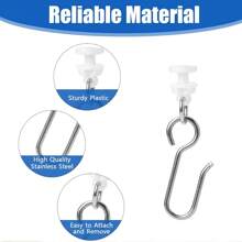 Metal Curtain Track Hooks S Shaped Small Curtain Hooks Ceiling Or Wall Curtain Track Hooks And Plastic Gliders Track Rollers For Ceiling Track Drapes-Easy To Install
