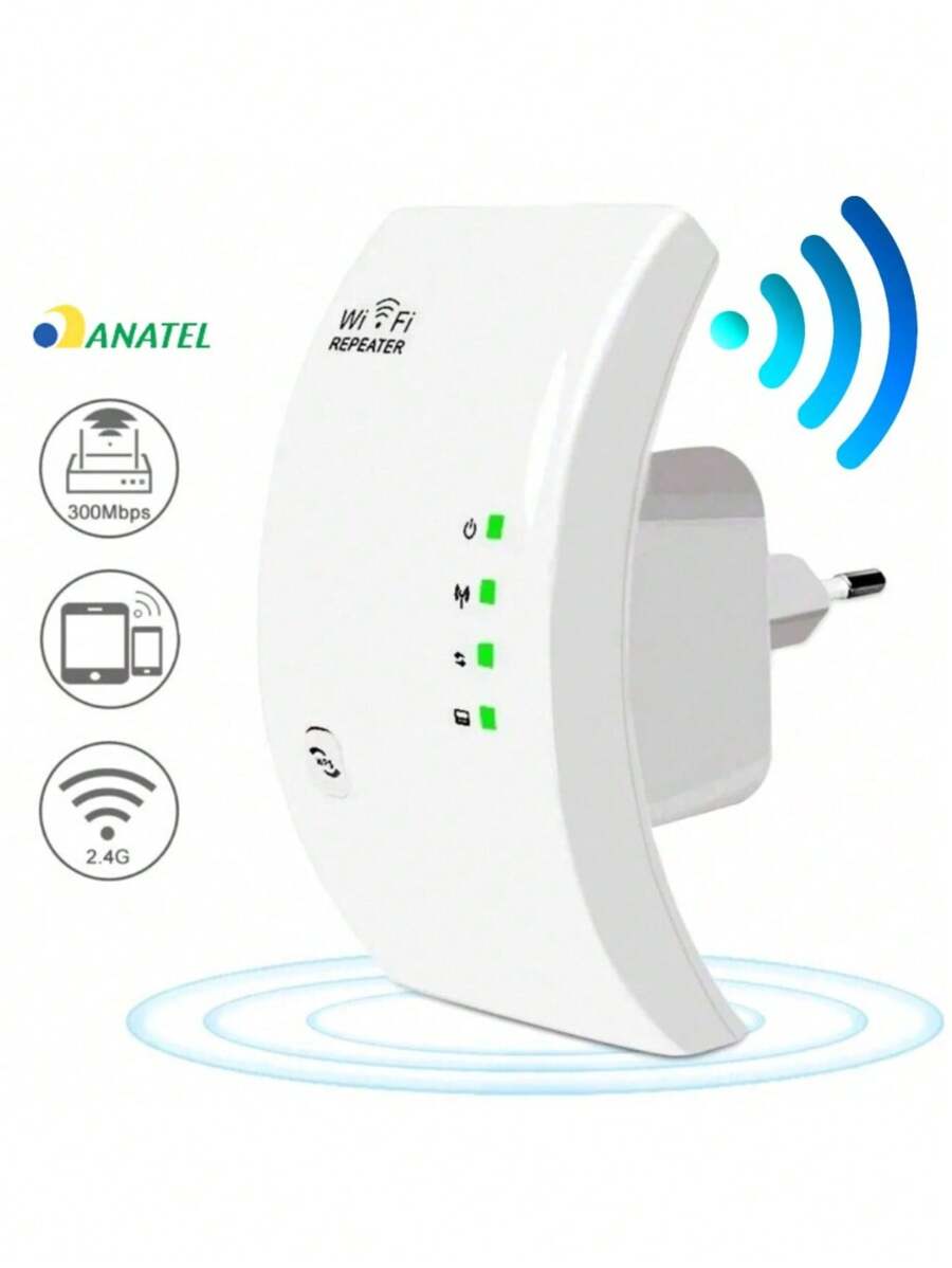 Wifi Signal Amplifier Repeater 300/Mbps Ultra Fast Anatel - 白色 - 查看 1