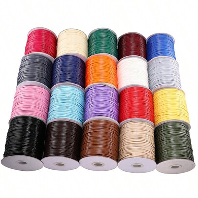 1pc 0.5/0.8/1.0/1.5/2mm Waxed Cord Rope PU Leather Thread Cord String Strap Necklace Rope For Jewelry Making DIY Shamballa Bracelet